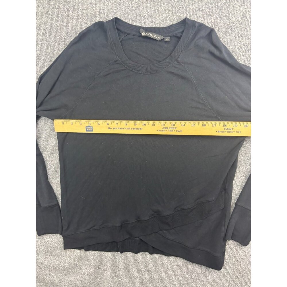 Athleta Criss Cross Front Sweatshirt Women's Large Black Modal Pullover - Picture 3 of 6